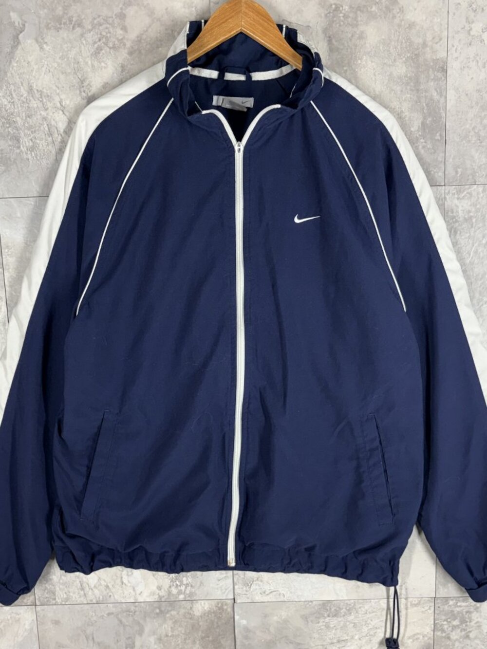 Vintage Nike Windbreaker Jacket Mens L Navy White